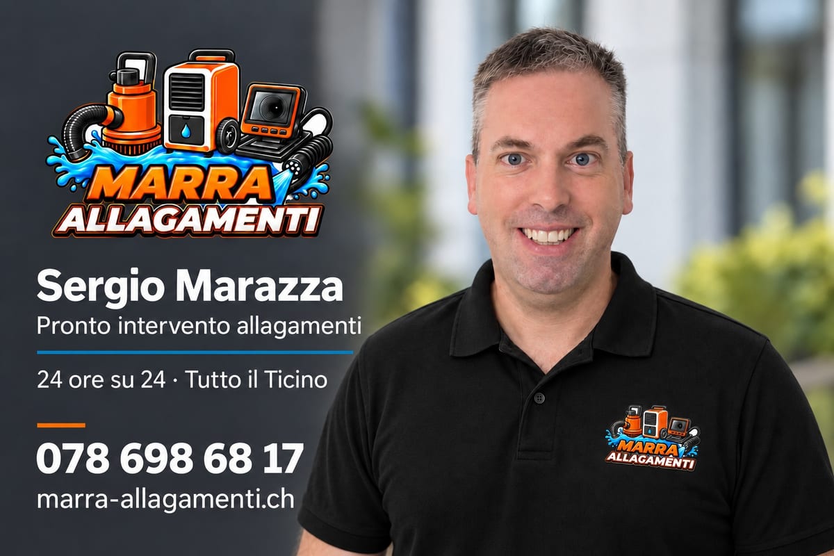 Sergio Marazza, MARRA ALLAGAMENTI: pronto intervento allagamenti 24 ore su 24 in tutto il Ticino, telefono 078 698 68 17